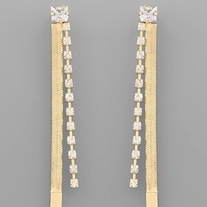 Crystal & Snake Chain Drop Earrings